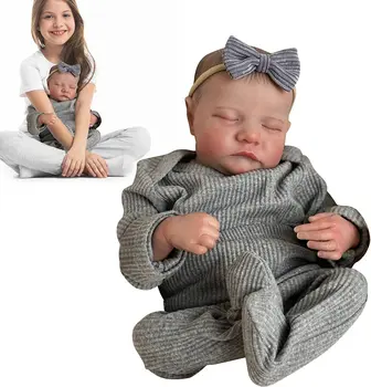 Силиконовата какавида-19-инчов имитация на детски кукли | Реалистични спящи кукли, които изглеждат истински, ръчно изработени, утяжеленные