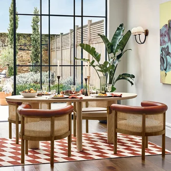 Скандинавски модерен стол за хранене от масивно дърво за отдих, кафене, ресторант, дизайнерски мебели за приемна