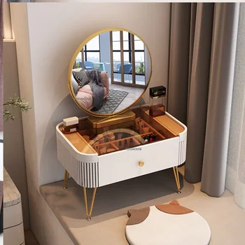 Скандинавски Тоалетка с Эркерным прозорец за обзавеждане Спални Луксозни Леки Скринове За Малък Апартамент Творчески Мини-Тоалетка за Грим Z
