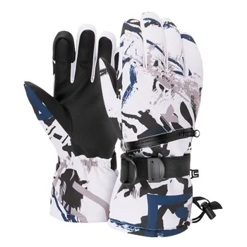 Ски ръкавици за сензорен екран за мъже и жени, зимни флисовые водоустойчиви топли сноубордические ръкавици за ски