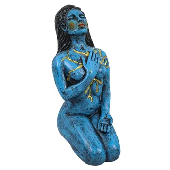 Скулптура на богиня на изцелението, серия Изцеление, коленопреклоненная Любов към себе си, скулптура на Богиня на духа, декор, статуята е от смола с ръчно рисувани