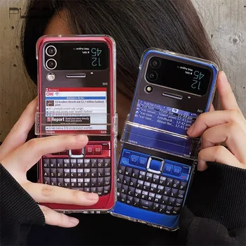 Сладък Класически Калъф с Дизайн на Мобилен телефон и Копчета За Samsung Galaxy Z Flip 3 Flip Протектор 4, Твърд Калъф За Z flip3 flip4 5G Funda
