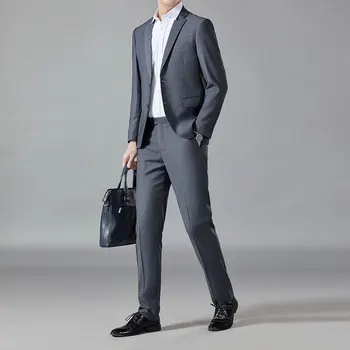 Случайни мъжки бизнес облекло (костюм + панталони в западен стил) Висококачествено модерно мъжко рокля за банкет и купоните, оборудвана красив костюм, комплект от две части