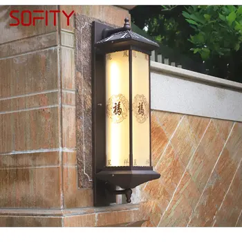 Слънчев, с монтиран на стената лампа SOFITY за творчеството на открито, китайското стенни лампи, led Водоустойчива IP65 за къщи, Вили, веранда, двор