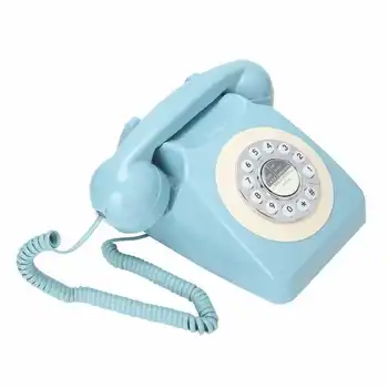 Стационарен телефон Ретро кабелен телефон ABS издръжливи и за набиране на номера за повикване