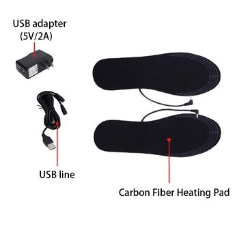 Стелки на Мъжки Дамски Комфорти USB Моющаяся черна Грязезащитная Топло за крака с електрически отопляеми Множество ленти за обувки, подходящи за рязане на Зимата