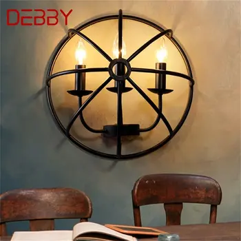 Стенен лампа DEBBY в американски стил, класическа led аплици, свещ, Дизайн на вътрешното осветление в стил Loft, промишлени Ретро-осветителни тела