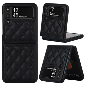 Стилен Сгъваем Защитен Калъф от Изкуствена Кожа за Samsung Galaxy Z Flip 3 Flip4 Flip 4 Flip3 5G С Антидетонационным покритие в стил ретро