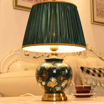 Стилна модерна керамична настолна лампа, led креативна настолна лампа с бял затъмняване, Украса за Семейния хол, прикроватной нощни шкафчета в спалнята