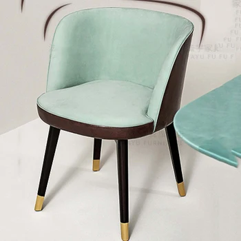 Столове за хранене в хола, Velvet водоустойчив шезлонг, Метален кухненски стол, Ергономични мебели в стил постмодерното за водене на преговори