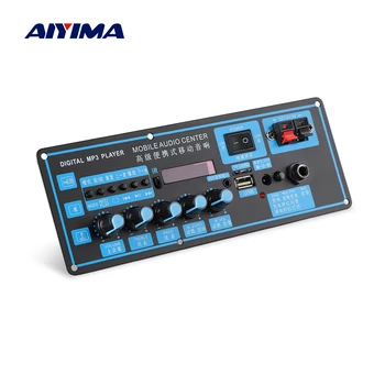 Субуфер AIYIMA, цифров Усилвател, Bluetooth, аудио система, 50 W, MP3 декодер, микрофон, караоке-усилвател за слушалки 6-12 см