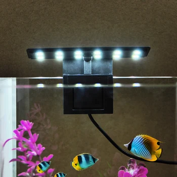 Супертонкая led лампа за аквариум, лампа за аквариум AC220V 5 W, осветление за водни растения, водоустойчива лампа-клипса за аквариум