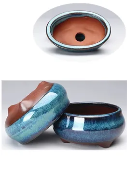 Съдове за бонсай в китайски стил Дишащи керамични съдове за бонсай С дупки Тренировъчен саксия за бонсай в китайски стил Керамични изделия