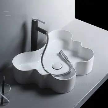 Творчески мивки за баня във формата на пеперуда Мивка за плот със Специална форма Хотелски мивки за миене на съдове Домашни керамични мивки за баня