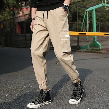 Тела мъжки Tide маркови, от японски памук, свободни дълги панталони с много джобове, мъжки ежедневни панталони в стил хип-хоп, есен и зима