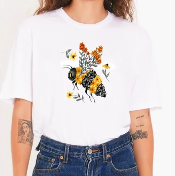 тениска с цветен модел на пчела потребителски стоки потребителски стоки дамски тениски с графичен дизайн
