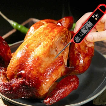 Термометър за месо с мигновено отчитане на показанията от сондата за бързо приготвяне на храна, точен водоустойчив цифров хранително-вкусовата термометър за барбекю и кухненски печене