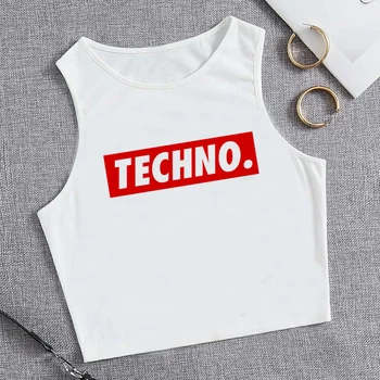 техно-майк, графичен готически съкратен топ, дамски тениска с изображение на манга, дрянная тениска kawai 2000-те, съкратен топ