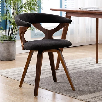 Трапезни столове от масивно дърво в скандинавски стил за мебели за дома, кетъринг за хранене на стол, Креативна облегалка, въртящи се на битова трапезария стол