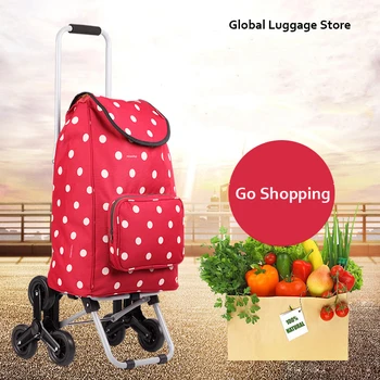 Трехколесная дамски количка за пазаруване, кошница за пазаруване, крупнотоннажная количка за пазаруване, преносими водоустойчива чанта за пазаруване