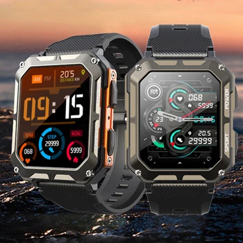 Умни часовници мъжки, тактически, военни, Bluetooth-предизвикателство, измеряющий кръвно налягане, водоустойчив умни часовници, външни гривни за мъже за Android и ios