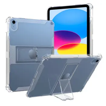 Устойчив на удари Силиконов Калъф-Стойка за КОМПЮТЪР във формата на Миди за iPad 10 9 Инча 2022 iPad Mini 6 iPad Air 5 4 10,9 10,2 9-та и 8-та Прозрачен Калъф За Таблет