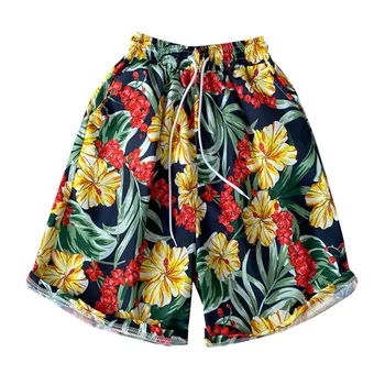 Хавайски плажни къси мъжки летни Свободни бързо съхнещи Ежедневни панталони за връхни дрехи, панталони, корейски тенденция мъжки дрехи 2023