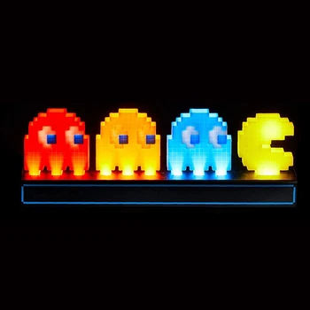 Хубава Творчески PAC-MAN Light Eating Pac-man Wars С гласово активиране, нощна светлина, захранван от USB, Музикален Ритъм, Цвят на климата, Радио-Осветление