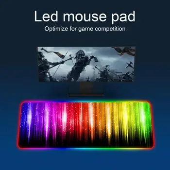 Цветни RGB светлинен ефект гума компютърна игра led подложка за мишка за офис