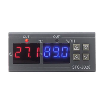 Цифров термостат STC-3028, регулатор на температурата и влажността, термостат Humidistat, Термометър, Ключ за управление на гигрометром
