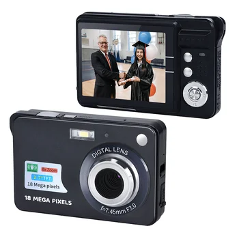 Цифров Фотоапарат 720P Видеокамера, 18-Мегапикселова Картина, 8-кратно Приближение, Защита от разклащане, 2,7-инчов TFT-екран, Вградена Литиева Батерия за Деца-тийнейджъри