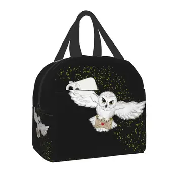Чанта за обяд на Хелоуин с полет от сови, Термоизолированная, дамски, Вълшебна, преносим чанта за обяд, за работа, обучение, пътуване, кутия за съхранение на храна