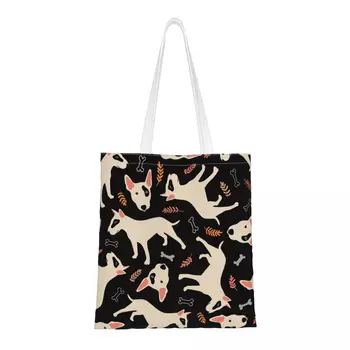 Чанта през рамо с бультерьером Дамски множество чанта Естетичен подарък за любител на животните и кучета Голямата голям холщовая чанта-тоут