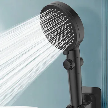 Черна Ръчна дюза за душ с високо налягане, за да пести вода в банята богат на функции дъждовна дюза за душата на Аксесоари за баня