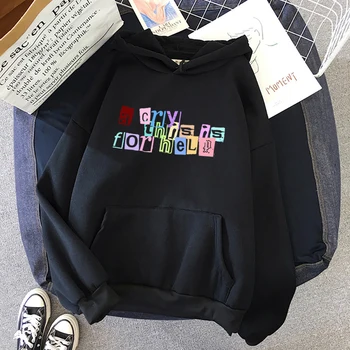 Эстетичные качулки с контрастни писмото принтом Y2k, палта в стил Гръндж с графичен принтом, градинска дрехи, дамски пуловер, мъжки ежедневни hoody за тийнейджъри