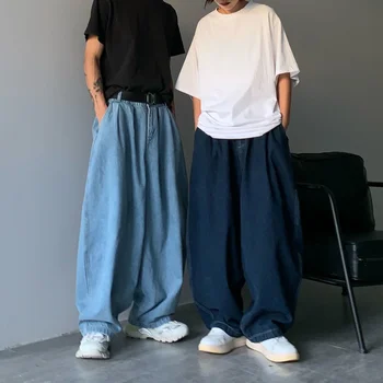 Японски улични дънкови панталони Cityboy, свободни универсални обикновена дънки с широки штанинами, мъжки и женски реколта панталони в ретро стил гръндж