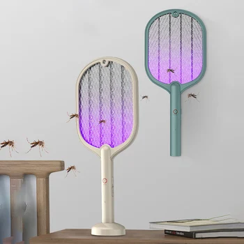 2 в 1 Електрическа Противомоскитная Ракета Swatter USB за унищожаване на насекоми Fly Bug силен критик за дома
