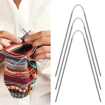 3 бр./компл. игла cable кръг игла за плетене на прежди, плетачни игли с гъвкави игли с двойна заострением за чорапи