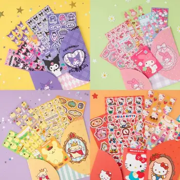 Sanrio Kawaii Hello Kitty Kuromi Cinnamoroll Комбинирана Стикер Книга За Съхранение На MyMelody Pochacco Pompompurin Ръчно Стикер За Профила