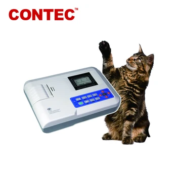 Преносим 3-канален ветеринарен апарат Екг CONTEC ECG300G-VET с 12 клечки за животни, Куче, Котка